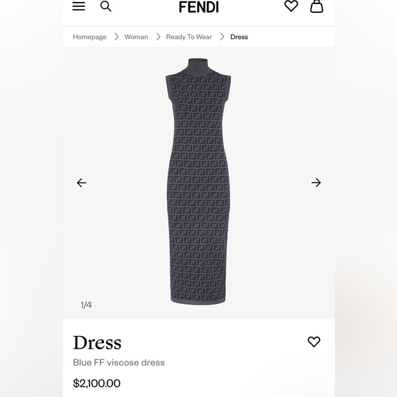 FENDI|DRESSES (FF viscose dress (FZDB86 AQ41 F0YD2)) Fendi | Dresses | Fendi Dress Blue Ff Viscose Dress | Poshmark
